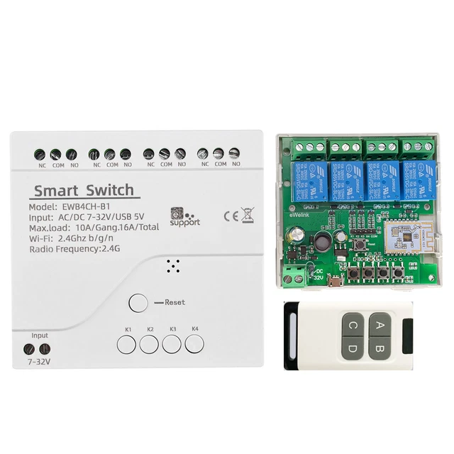EWeLink  WiFi Bluetooth Switch Relay Module+Remote 7-32V on Off Controller1193