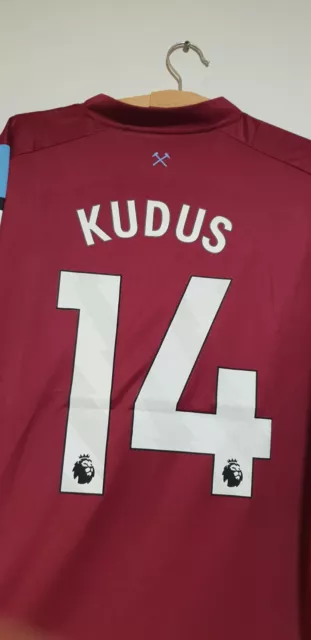 Kudus West Ham 2023 Home Football Jersey (Large) Brand New With Tags