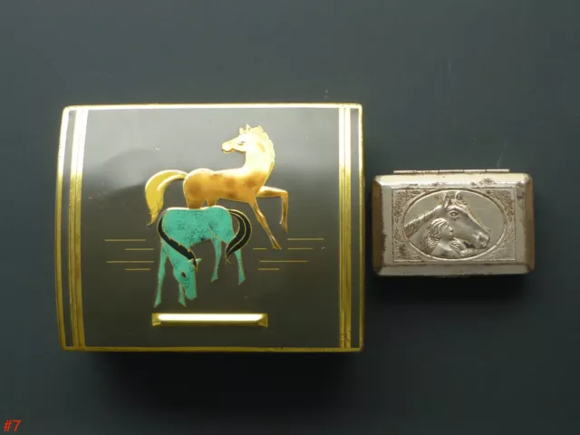 2 Blechdosen Anfang 60er Jahre mit Pferde Motiven – Kaffeedose und Seifenschale