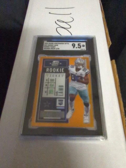 Ceedee Lamb 2020 Contenders Optic RC Ticket Orange /50 SGC 9.5 Cowboys