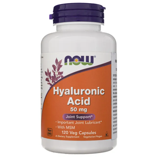Now Foods Acide hyaluronique 50 mg avec MSM, 120 capsules