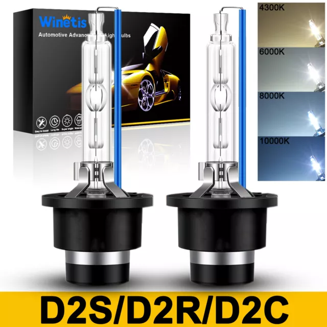 Pair D2S 35W 6K 8K 10K HID Xenon Replacement Low/High Beam Headlight Lamp Bulbs