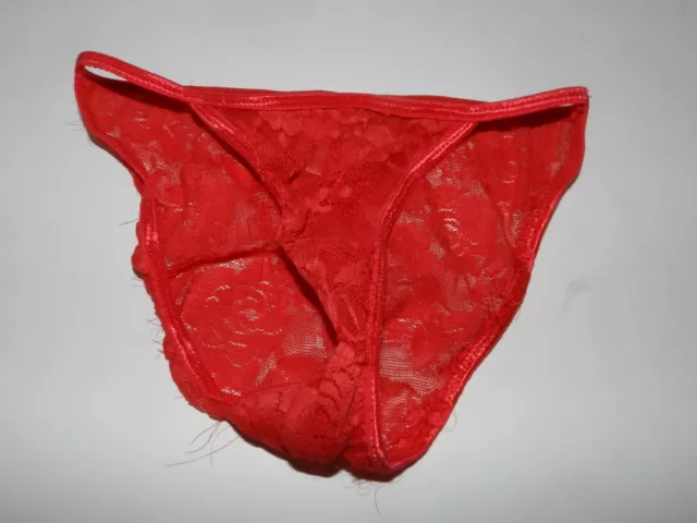 RED LACE STRING bikini panties Chantilace intimates M sexy $24.99 - PicClick