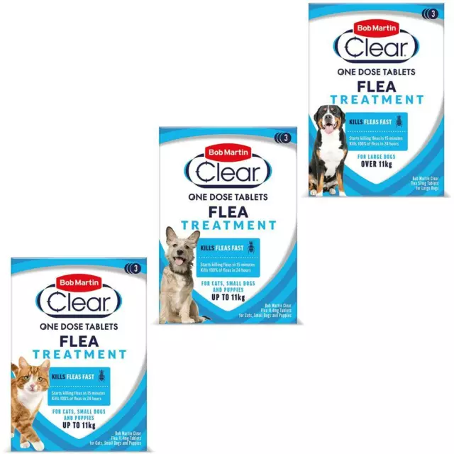 Bob Martin Clear Flea Tablets for Dog, Puppy & Cat Flea Killer Treatment