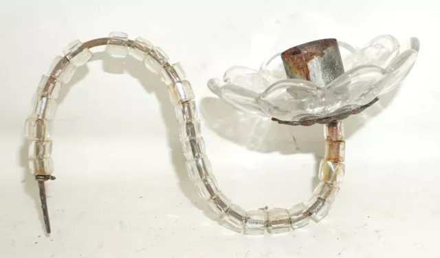 Kerzenhalter Arm für Deckenleuchter für Leuchter Glas um 1880 Ersatzteile /P13