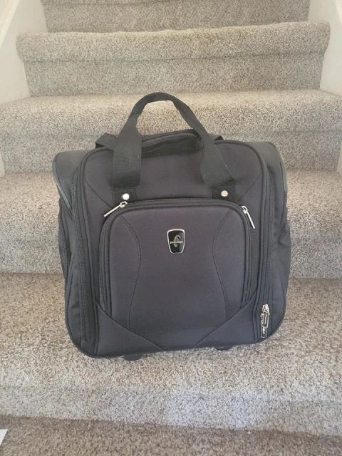 Atlantic Hand Held Rolling Wheel Tote Carryon Luggage Bag Black 15" X 15"