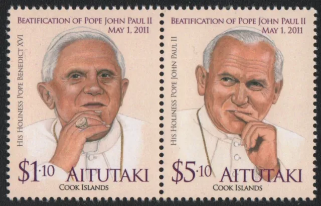 Aitutaki 2012 - Mi-Nr. 834-835 ** - MNH - Seligsprechung Papst Johannes Paul II