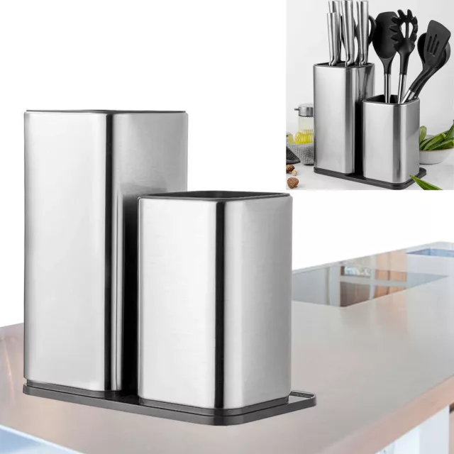 Blocco coltelli unico senza coltello universale acciaio inox 2 in 1 design memoria
