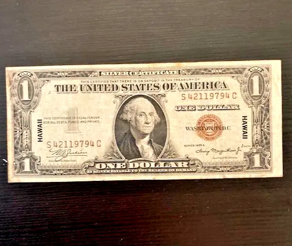 VINTAGE RARE HAWAII $1  1935 ONE DOLLAR SILVER CERTIFICATE $1 HAWAI’I Note
