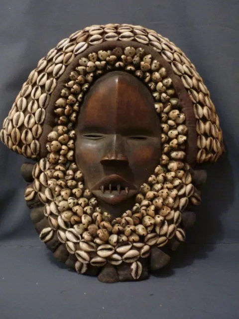 Supreme Dan Mask With Brass Bells & Cowrie Shells. Liberia