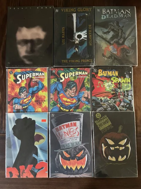 Huge HC & TPB Lot of 9 DC Books Superman, Batman, Spawn, Halloween Special 93 94