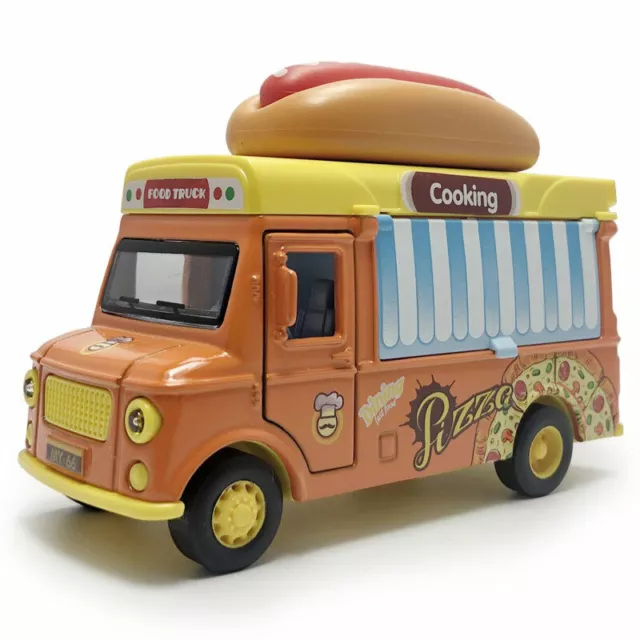 1:36 Hot Dog Imbisswagen Die Cast Modellauto Auto Spielzeug fur Kinder Pull Back