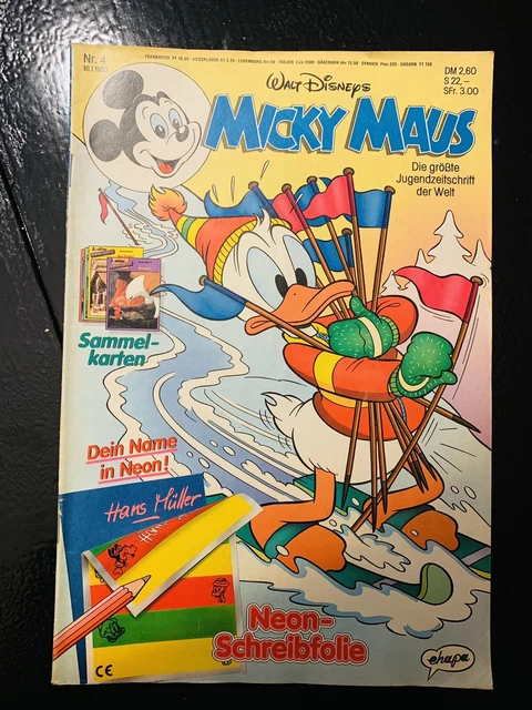Micky Maus Heft Nr 4 von 1992 - nur Heft, keine Beilage