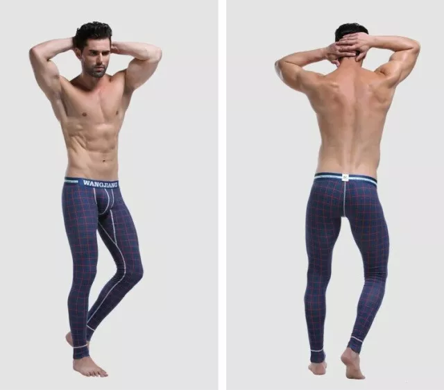 MENS ELASTIC LONG Johns Sexy Transparent Mesh Underwear Tight