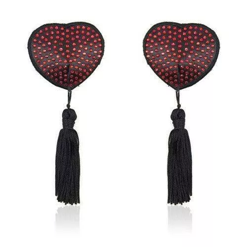 Copricapezzoli Heart Shine Black Red