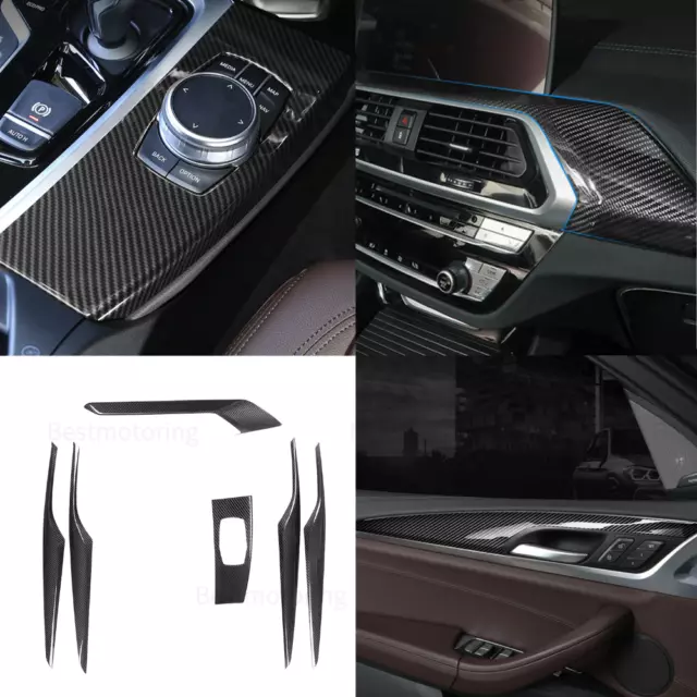 Real Carbon Fiber Interior Center Control Door Panel For BMW X3 G01 X4 G02 18-22