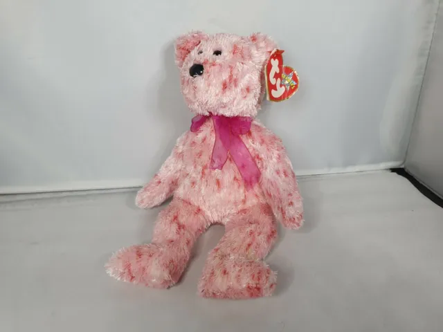 BNWT 2002 Ty Beanie Babies - Smitten Pink Bear - Soft Plush Toy Teddy Doll