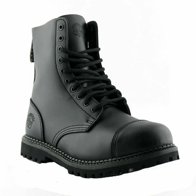 GRINDERS STAG CS Black Leather Boots 10 Eye Hole Steel Toe Cap
