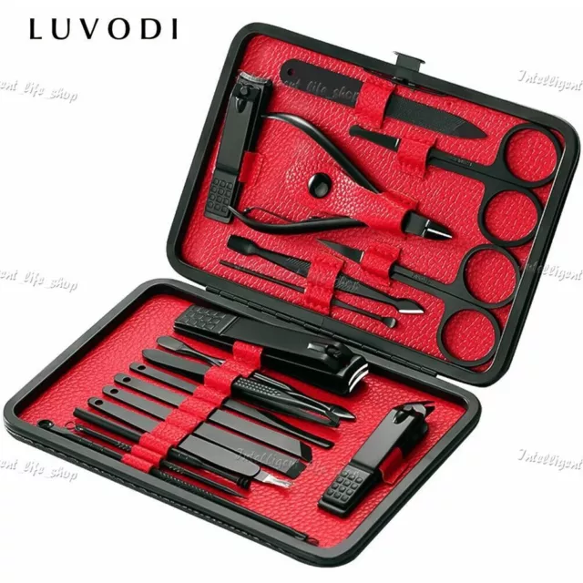 18 Manicure Nails Pedicure Set Pro Men's Nail Care Grooming Cutting Travel Tools