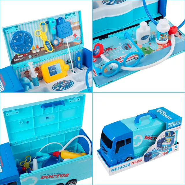 Doctor Medical Suitcase Hospital Ambulance Car Role Play Set Kid Birthday Gift 3