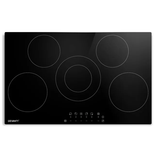 Devanti Ceramic Cooktop 90cm Electric Cook Top 5 Burner Stove Touch Control