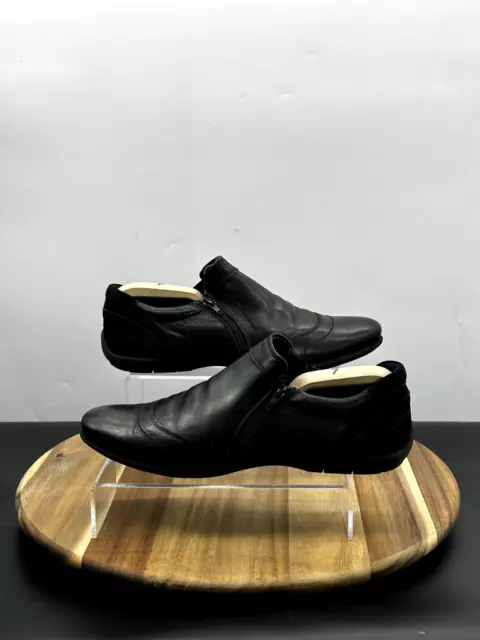 Mocassini Dune London Braver da uomo UK 11 US 12 EU 45 in pelle scamosciata nera cerniera