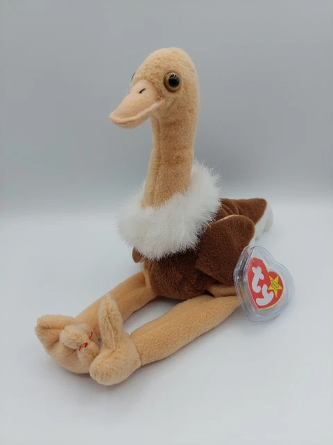 Ty Beanie Babies Stretch The Ostrich New With Tags And Plastic Protector