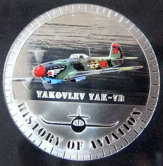 Burundi 2014 Yakovlev Yak-7B 5000 Francs Silver Coin,Proof