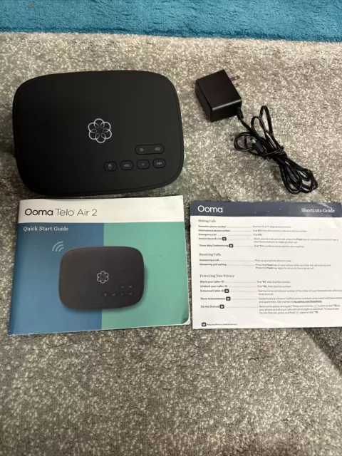 Ooma Telo Air 2 Smart Home Phone  Unit & Power Cord Only No Ethernet Cable