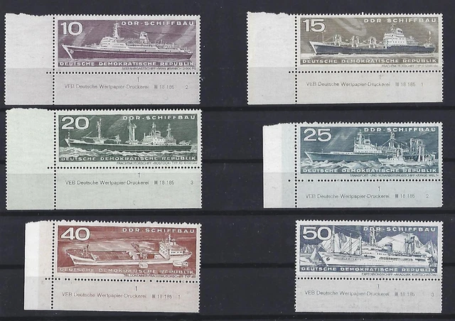 DDR MiNr. 1693-1698 Schiffbau  postfrisch**  mit Rand und Druckvermerk