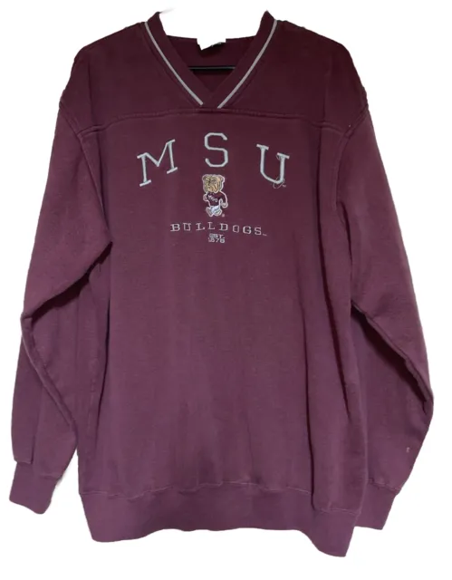 Vintage Sweater MSU Bulldogs XL ? NCAA Imagewear Football V Neck MS State