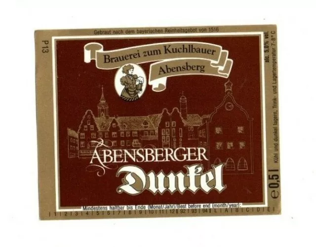 Germany - Beer Label - Brauerei zum Kuchlbauer, Abensberg - Abensberger Dunkel