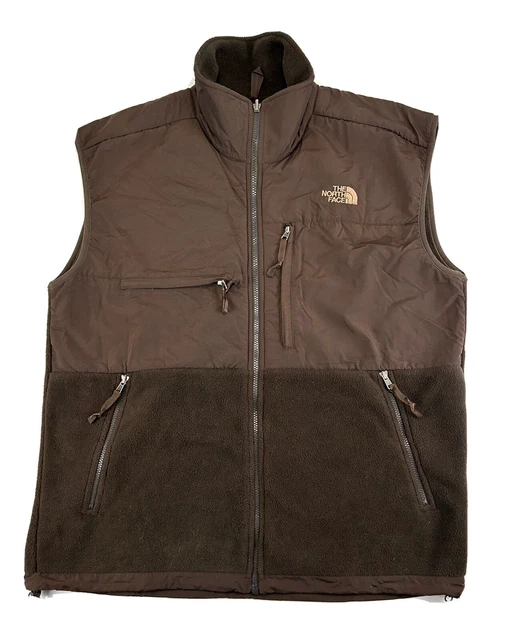 THE NORTH FACE Mens Denali Fleece Vest Size XL Brown Full Zip Polartec