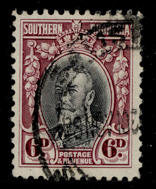 SOUTHERN RHODESIA GV SG20, 6d black & magenta, FINE USED.