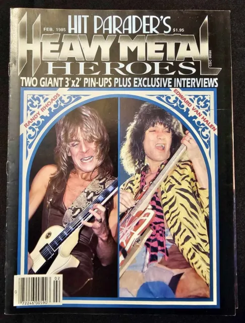 Hit Parader Heavy Metal Heroes Feb 1985 Randy Rhoads Van Halen (POSTER DETACHED)