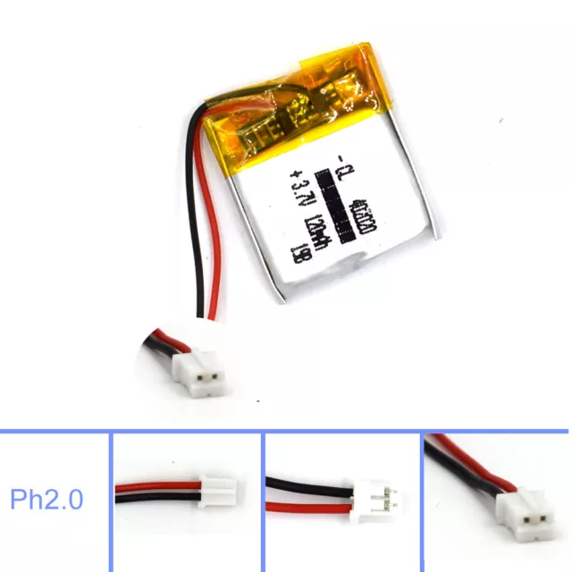 3.7V 120mAh Lipolymer 402020 Battery Rechargeable Cell for Lamp Led Camera GPS
