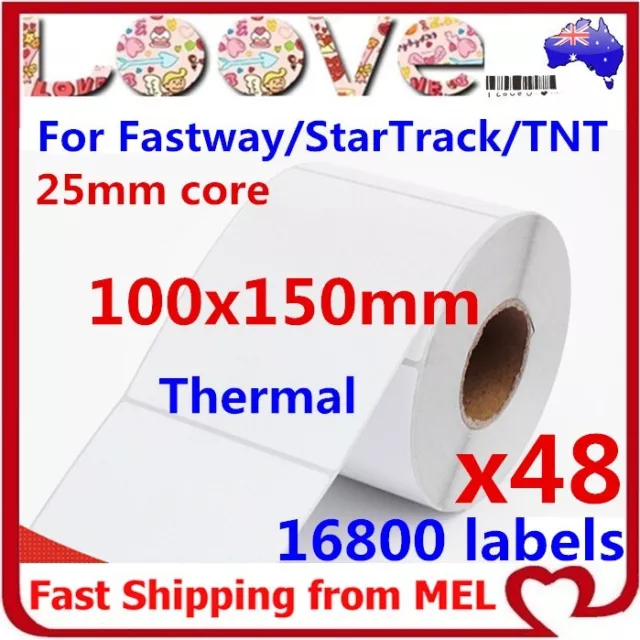 48 Rolls Thermal Direct Labels 100 X 150mm Fastway Startrack 4x6 AusPOST eParcel