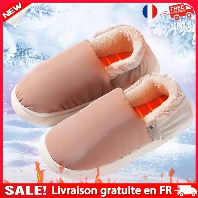 Unisex Electric Heating Slippers USB Heated Slippers for Winter (Pink 40-41)