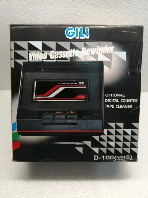 Gils D-100 Video Cassette Rewinder Riavvolgitore Vhs +Pulizia Nastro Vcr