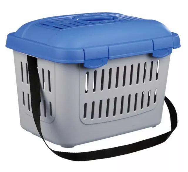 Trixie Midi-Capri Pet Carrier Top Opening - Grey & Blue For Cats & Small Pets