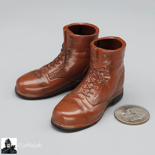 1:6 Dragon WWII US Army Brown Service Boots (for Feet) for 12" Figures