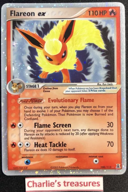 Carte Pokémon - Flareon / Pyroli Ex - 108/113 - Delta Species - US - Exc+