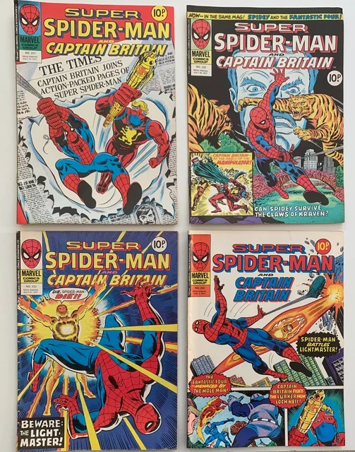 Super Spider-Man & Captain Britain #231 to #253 RARE complete run Marvel UK 1977