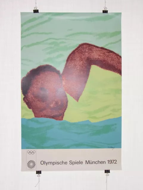 Poster Plakat - R.B. Kitaj - Schwimmen - Olympiade 1972 München - pop art