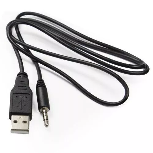 Câble Auxiliaire - Audio Jack 3.5 Mm M Vers Usb 2.0 Pour Radio Haut-Parleur Noir