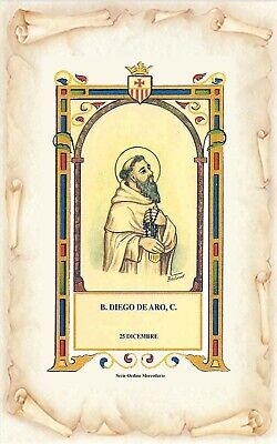 SANTINO HOLY CARD BEATO DIEGO DE ARO color seppia 