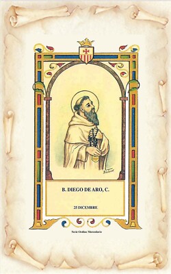 SANTINO HOLY CARD BEATO DIEGO DE ARO color seppia 