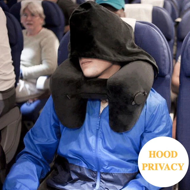 Inflatable Travel Pillow Neck Support Head Rest For Airplane Office H-Shaped 2