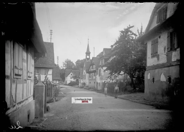 Drachenbronn Village 13x18cm Black & White Negative Antique Photo Glass Plate