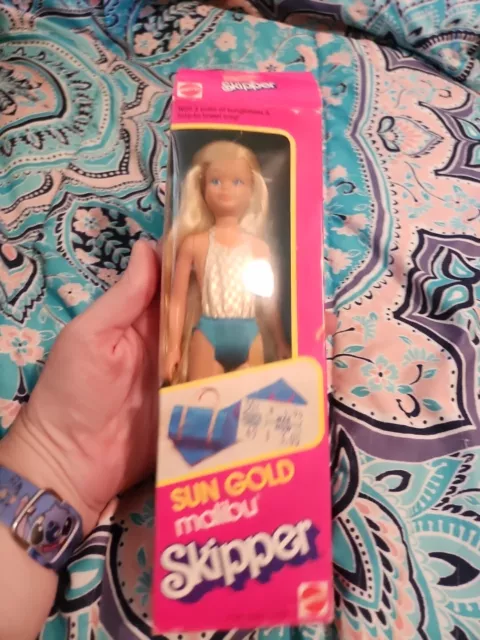 1983 Sun Gold Malibu Skipper Doll w/ Swimsuit #1069 Vintage Barbie Doll Mattel